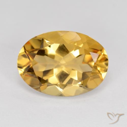 9,17 ctw natürlicher Golden Citrin, Oval, VVS-VS