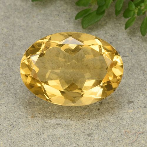 5.54ct Natürlicher Mittelgold Citrin, Oval, VVS-VS
