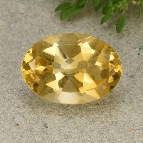 5.68ct Natürlicher Mittelgold Citrin, Oval, VVS-VS