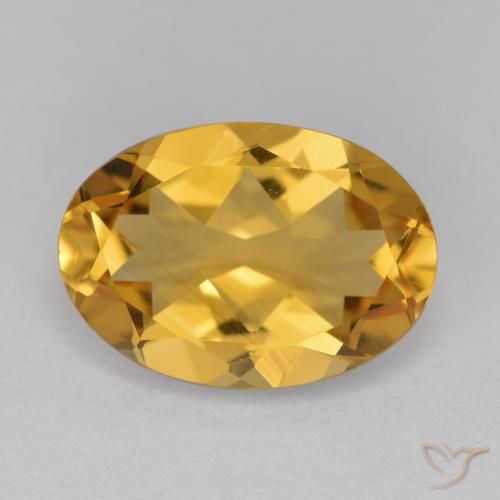 5.55ct Natürlicher Tiefes Goldorange Citrin, Oval, VVS-VS