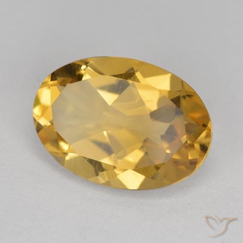 9,17 ctw natürlicher Tiefes Goldorange Citrin, Oval, VVS-VS