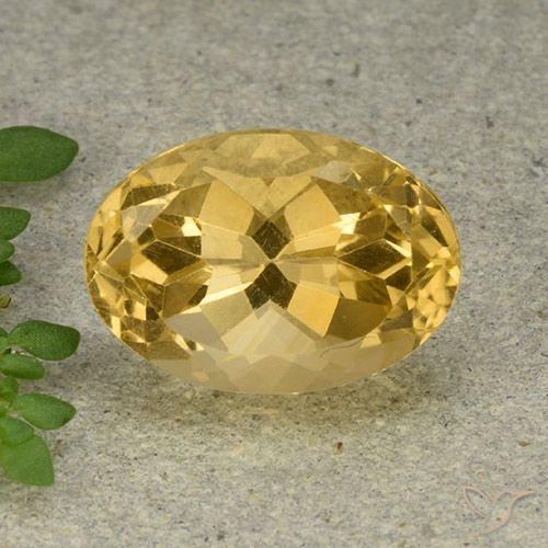6.14ct Natürlicher Mittelgold Citrin, Oval, VVS-VS