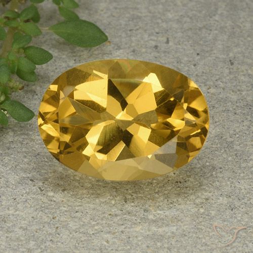 6.19ct Natürlicher Golden Citrin, Oval, VVS