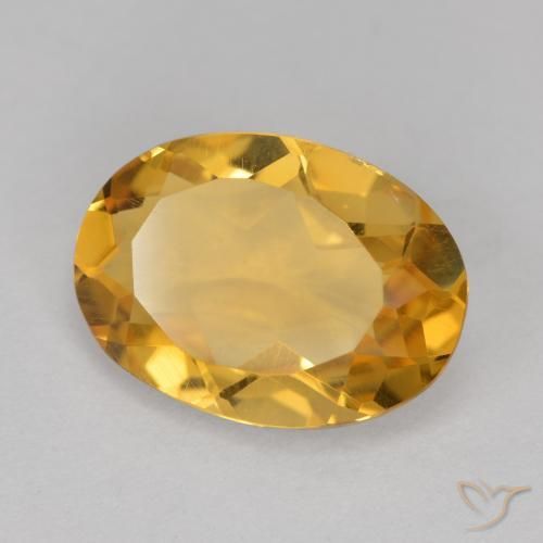 9,17 ctw natürlicher Tiefes Goldorange Citrin, Oval, VVS-VS