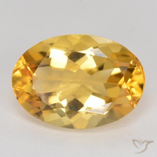 5.42ct Natürlicher Tiefes Goldorange Citrin, Oval, VVS
