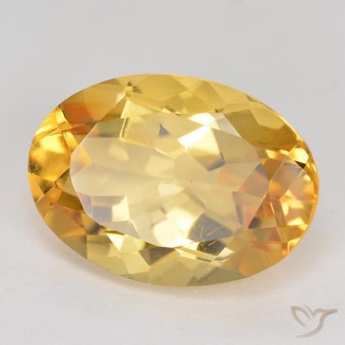 9,17 ctw natürlicher Tiefes Goldorange Citrin, Oval, VVS