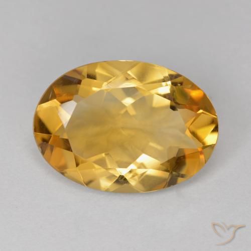 4.19ct Natürlicher gold-orange Citrin, Oval, VVS-VS