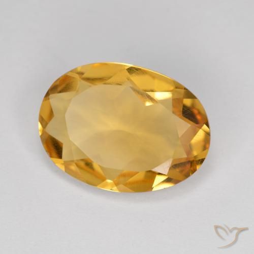 9,17 ctw natürlicher Tiefes Goldorange Citrin, Oval, VVS-VS