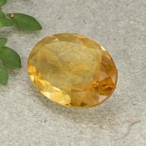 9,17 ctw natürlicher gold-orange Citrin, Oval, VVS-VS