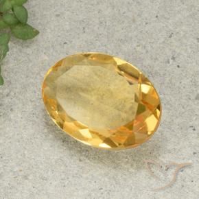 9,17 ctw natürlicher gold-orange Citrin, Oval, VVS-VS