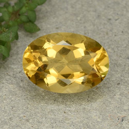 5.59ct Natürlicher Mittelgold Citrin, Oval, VVS-VS