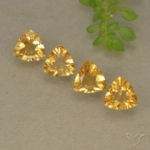 2.52ctw Natürlicher gold-orange Citrin, Trillion, VVS-VS
