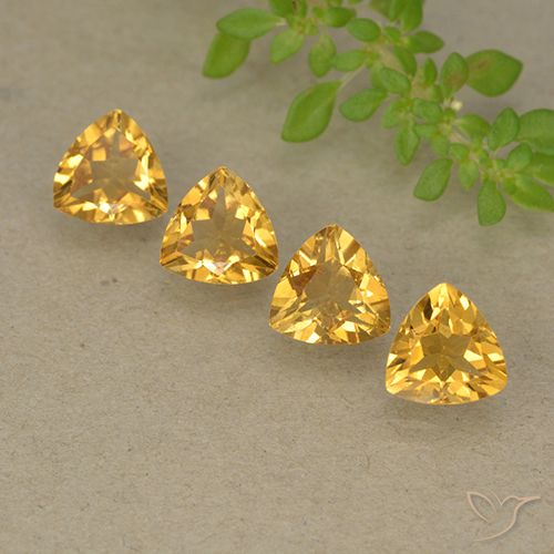 2.60ctw Natürlicher Tiefes Goldorange Citrin, Trillion, VVS-VS