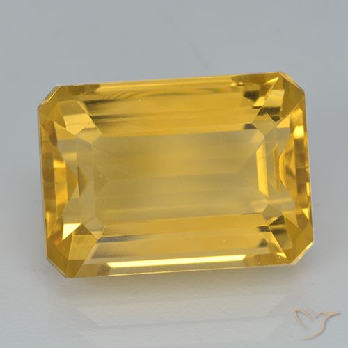 8.02ct Natürlicher Dunkelgolden Citrin, Smaragdschliff, VVS