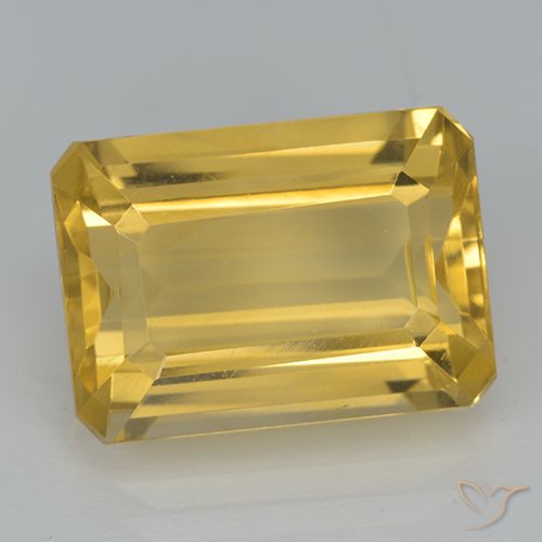 7.47ct Natürlicher gold-orange Citrin, Smaragdschliff, VVS