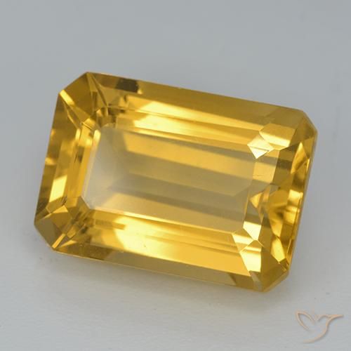 9,17 ctw natürlicher Mittelgold Citrin, Oktagonschliff, VVS