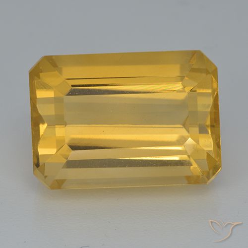 8.49ct Natürlicher Dunkelgolden Citrin, Smaragdschliff, VVS