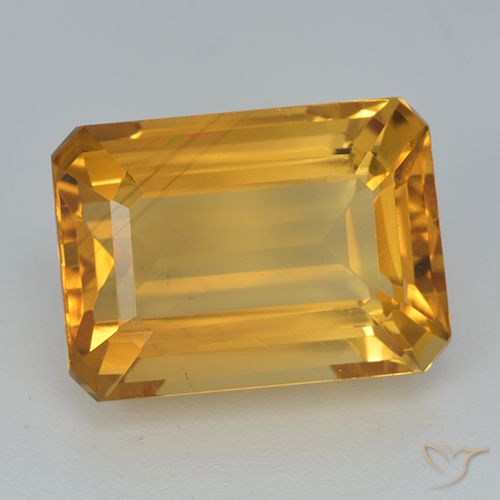 8.15ct Natürlicher Mittel-Helles Orange-Gold Citrin, Smaragdschliff, VVS