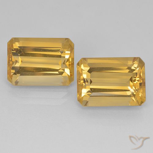 15.32ctw Natürlicher Tiefes Goldorange Citrin, Smaragdschliff, VVS-VS