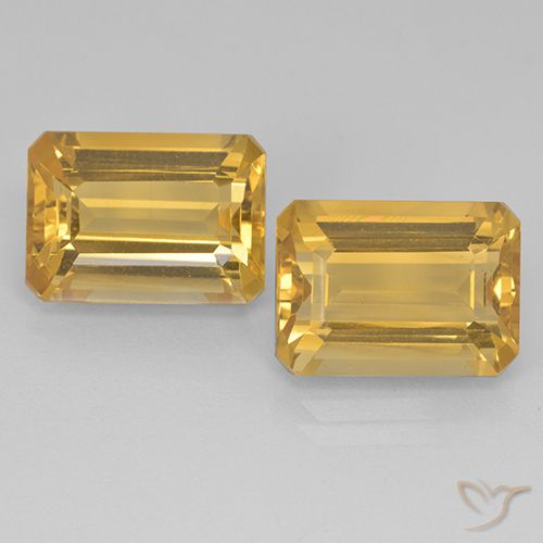 15.59 ct natürliche Mittel-Dunkelgold Citrin-Edelsteine, Smaragdschliff, VVS-VS