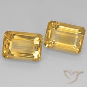 15.59 ct natürliche Mittel-Dunkelgold Citrin-Edelsteine, Smaragdschliff, VVS-VS