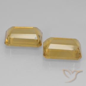 15.59 ct natürliche Mittel-Dunkelgold Citrin-Edelsteine, Smaragdschliff, VVS-VS