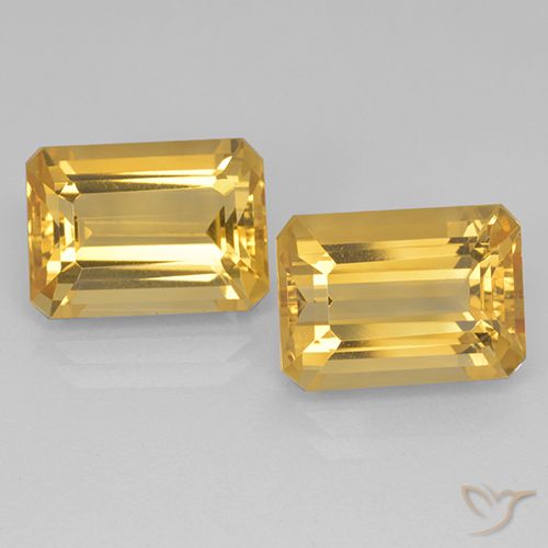 15.59ctw Natürlicher Tiefes Goldorange Citrin, Smaragdschliff, VVS-VS