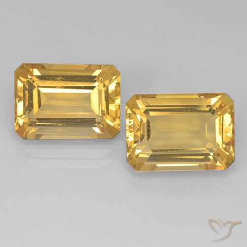 15.05ctw Natürlicher Mittel-Dunkelgold Citrin, Smaragdschliff, VVS-VS
