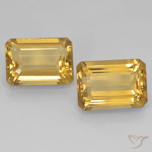 14.90ctw Natürlicher Mittel-Dunkelgold Citrin, Smaragdschliff, VVS-VS