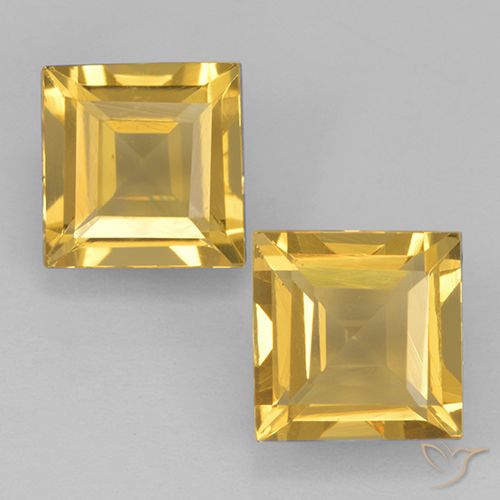 1.90ctw Natürlicher Mittleres Gold Citrin, Quadrat, VVS-VS