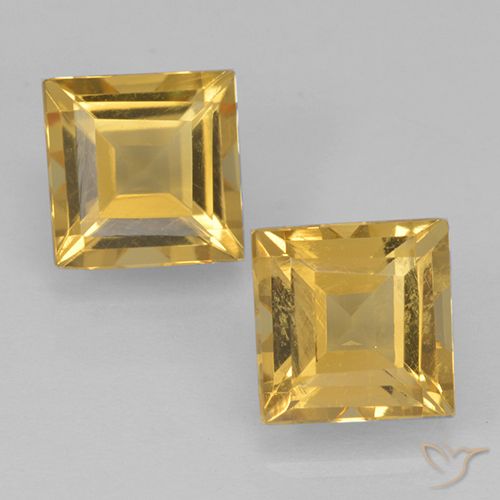 2.07ctw Natürlicher Mittleres Gold Citrin, Quadrat, VVS-VS