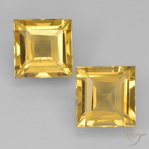 1.98ctw Natürlicher Mittleres Gold Citrin, Quadrat, VVS-VS