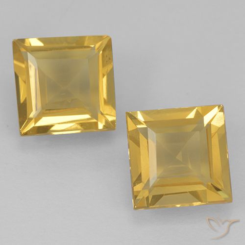 1.83ctw Natürlicher Mittleres Gold Citrin, Quadrat, VVS-VS