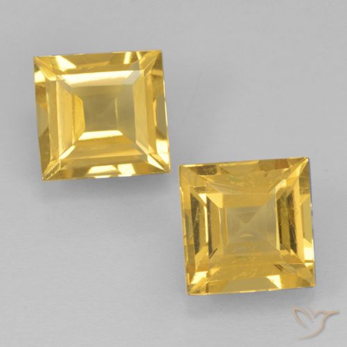 1.99ctw Natürlicher Mittleres Gold Citrin, Quadrat, VVS-VS