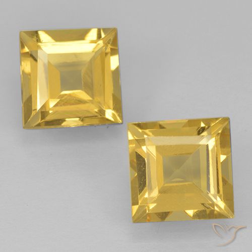 2.28ctw Natürlicher Golden Citrin, Quadrat, VVS-VS