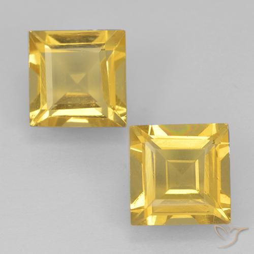 1.83ctw Natürlicher Golden Citrin, Quadrat, VVS-VS