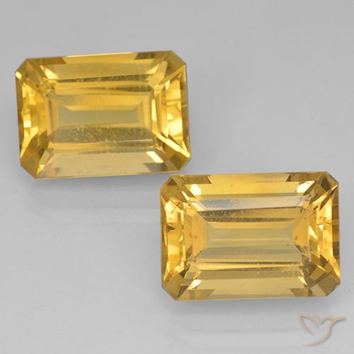 15.11ctw Natürlicher Mittleres Gold Citrin, Smaragdschliff, VVS-VS