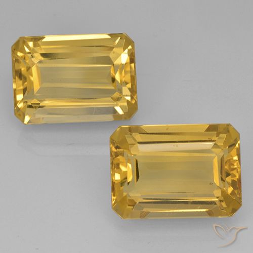 15.30ctw Natürlicher Tiefes Gold Citrin, Smaragdschliff, VVS