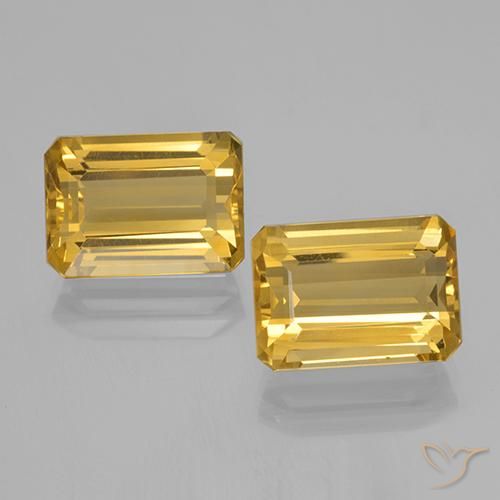 15.80ctw Natürlicher Golden Citrin, Smaragdschliff, VVS
