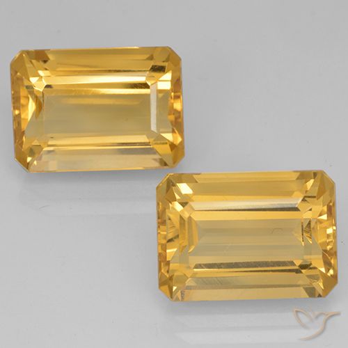 15.27ctw Natürlicher Helles Gold Citrin, Smaragdschliff, VVS