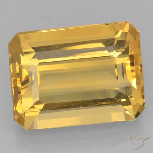 10.85ct Natürlicher Mittleres Gold Citrin, Smaragdschliff, VVS