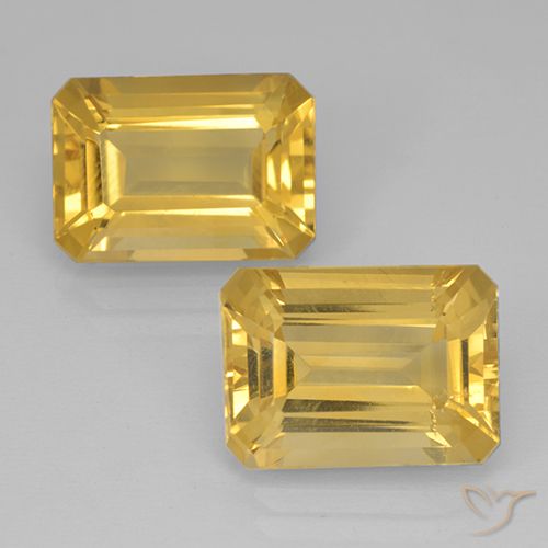 14.18ctw Natürlicher gold-orange Citrin, Smaragdschliff, VVS