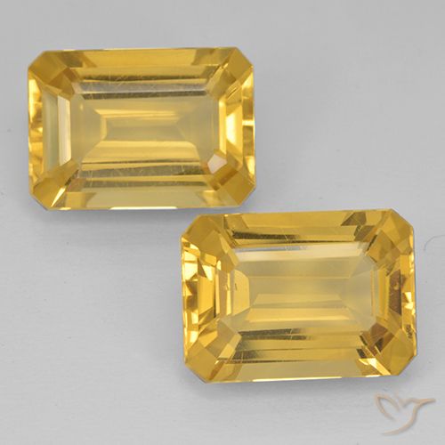 13.10ctw Natürlicher gold-orange Citrin, Smaragdschliff, VVS
