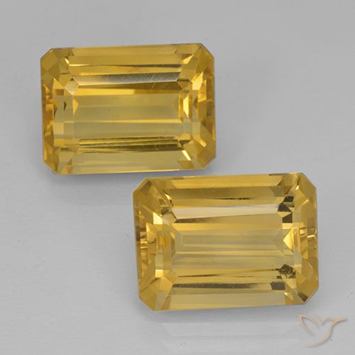15.06ctw Natürlicher gold-orange Citrin, Smaragdschliff, VVS-VS