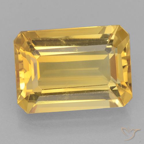 7.18ct Natürlicher Mittleres Gold Citrin, Smaragdschliff, VVS