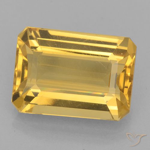 6.45ct Natürlicher Golden Citrin, Smaragdschliff, VVS