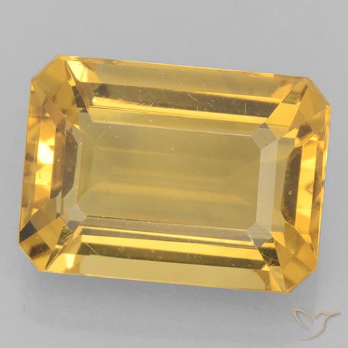 6.60ct Natürlicher Mittleres Gold Citrin, Smaragdschliff, VVS