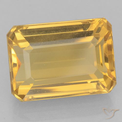 8.27ct Natürlicher Mittleres Gold Citrin, Smaragdschliff, VVS