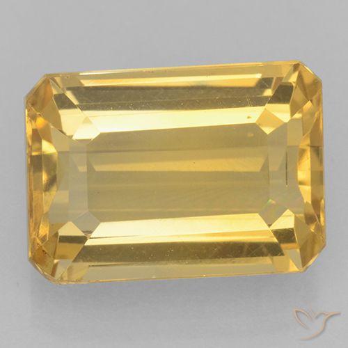 7.40ct Natürlicher Helles Gold Citrin, Smaragdschliff, VVS