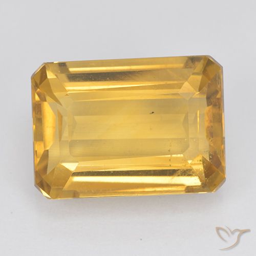 7.50ct Natürlicher Helles Gold Citrin, Smaragdschliff, VVS-VS
